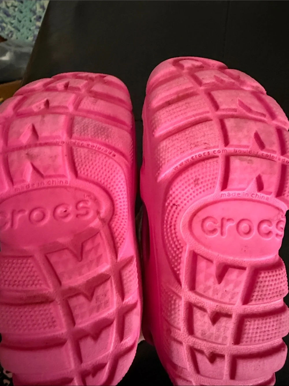 CROCS Kids Hot pink and light pink Slip-On Water Clogs